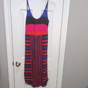 Urban Outfitters Cooperative Multicolor Striped Camisole Sleeveless Midi Dress